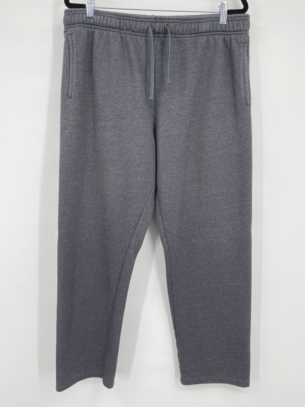 FILA Gray Drawstring Waist Sweat Pants Womens Large Pockets Warm Comfy Winter